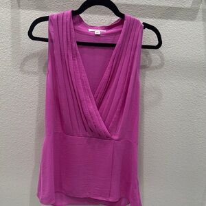 Banana Republic Sleeveless Draped V-Neck Camisole - Magenta Pink